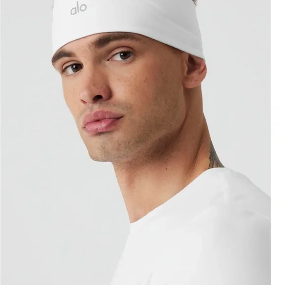 NWT Alo White Performance Conquer Headband - Picture 2 of 2